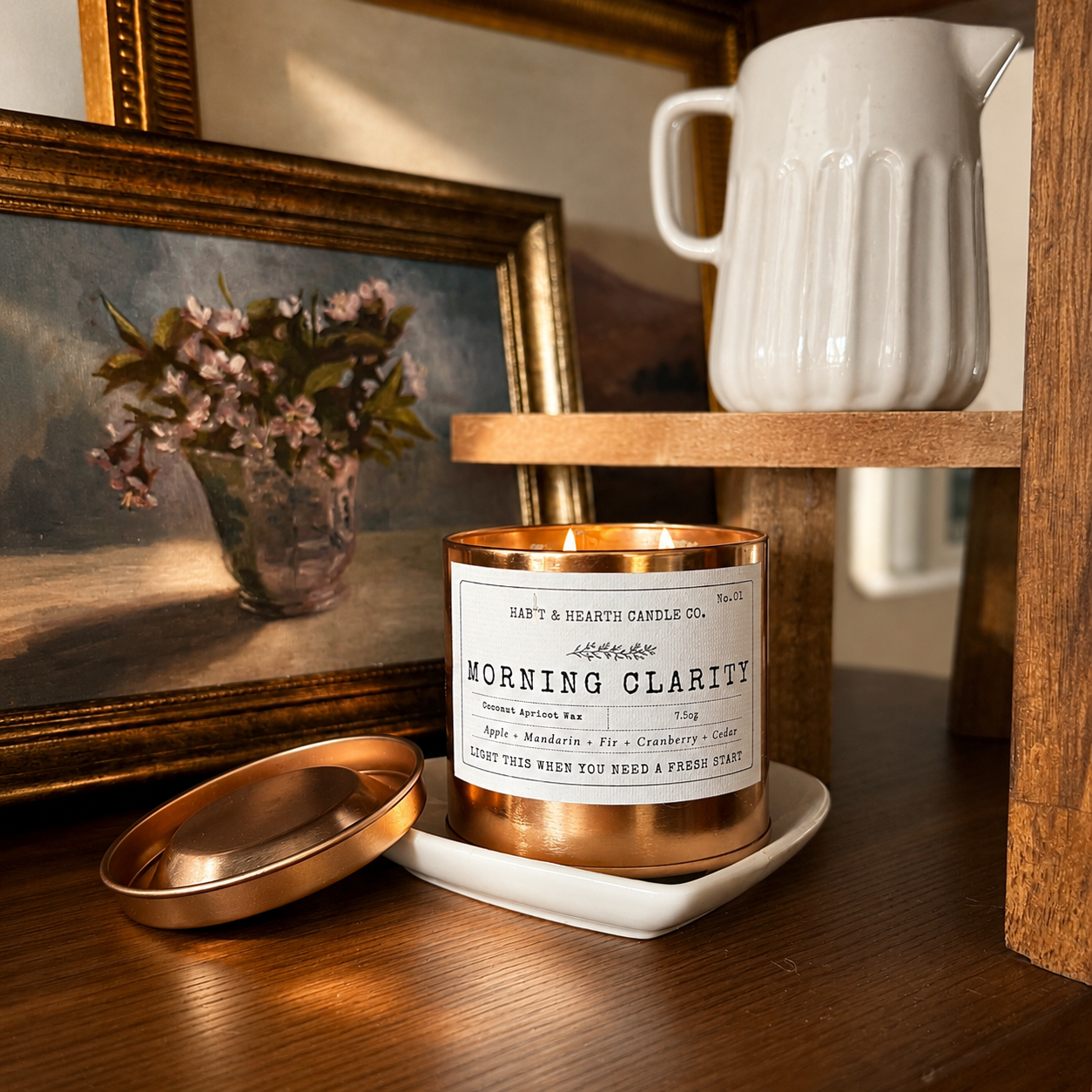 Morning Clarity (Copper Tin) - 7.5oz - Apple + Mandarin + Fir + Cranberry + Cedar