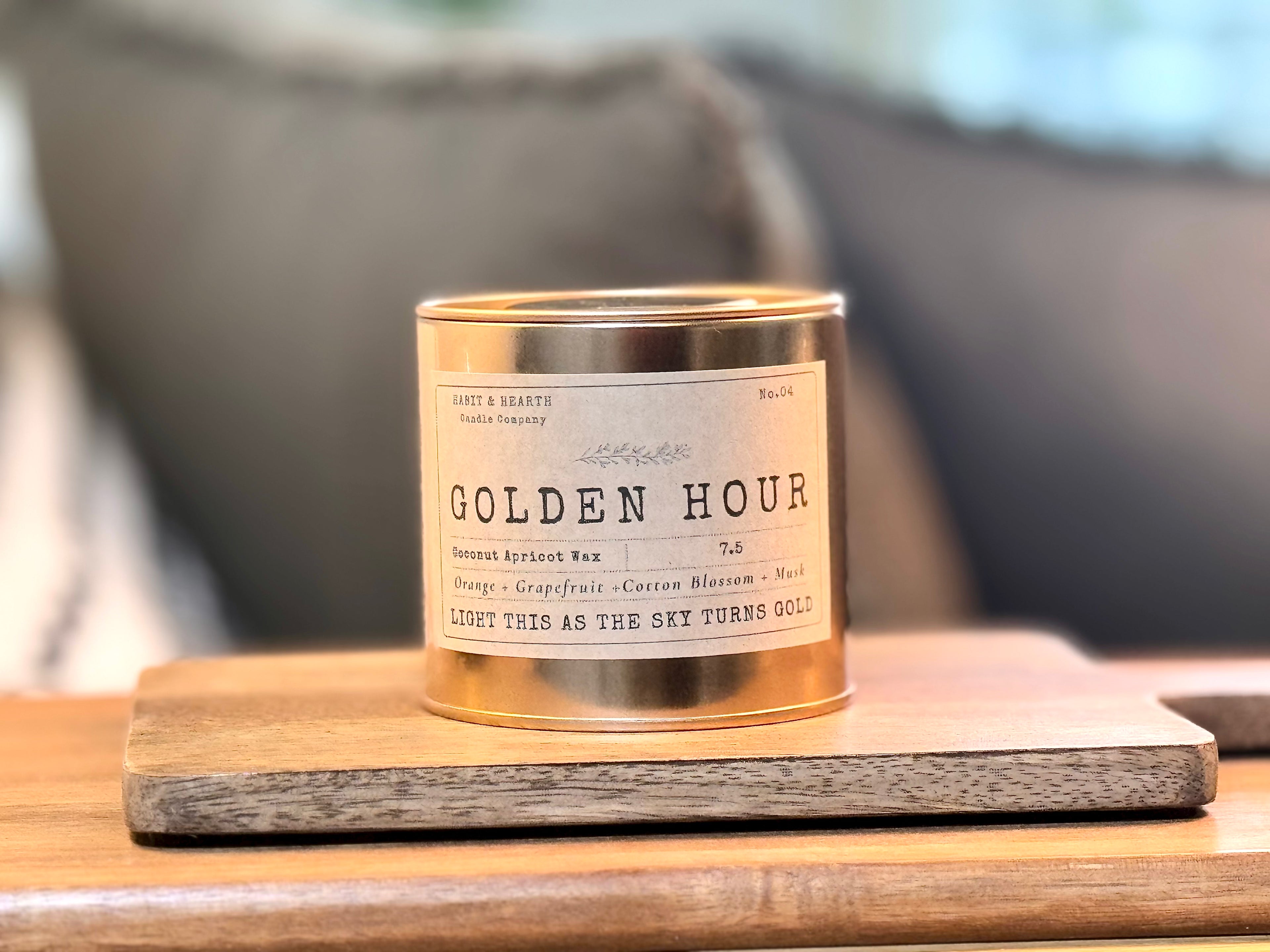 Golden Hour (Copper Tin) 7.5oz Orange + Grapefruit +Cotton Blossom + Musk