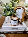 Slow Morning (Copper Tin) 7.5oz Cotton Blossom + Linen + Sandalwood + Powder