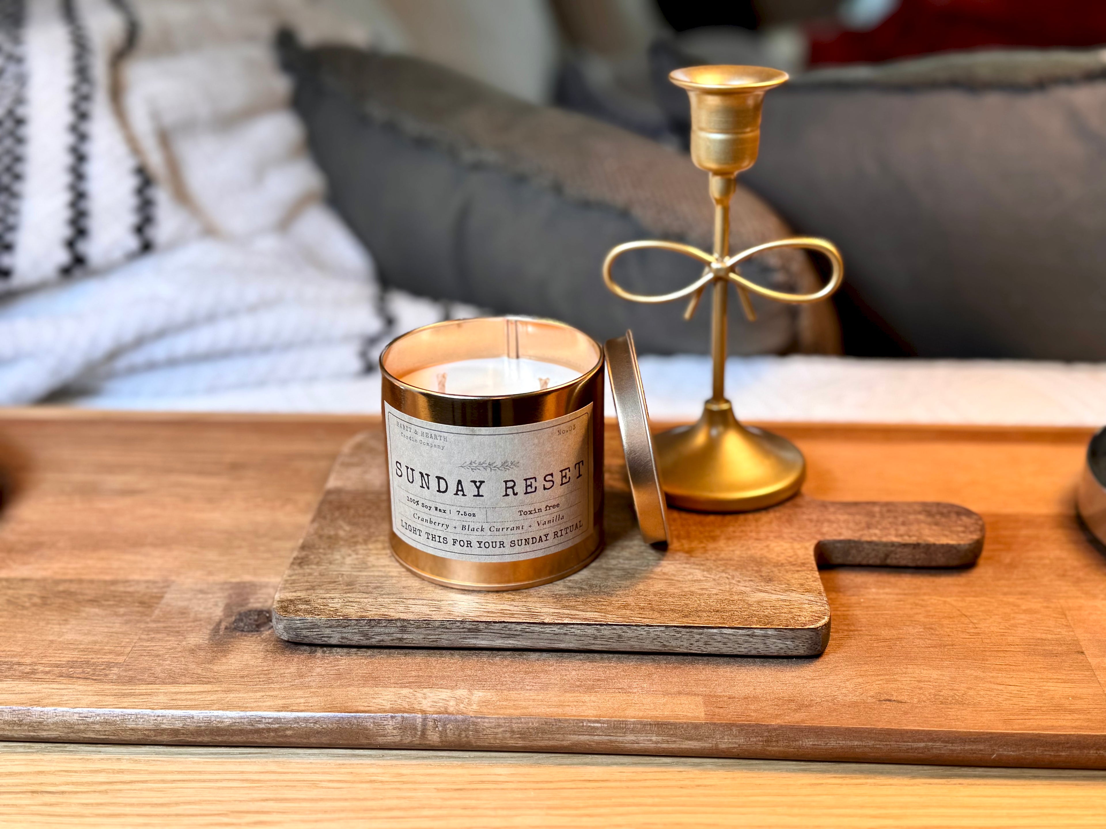 Sunday Reset (Copper Tin) - 7.5oz - Cinnamon + Cranberry + Green Leaves + Vanilla + Pine