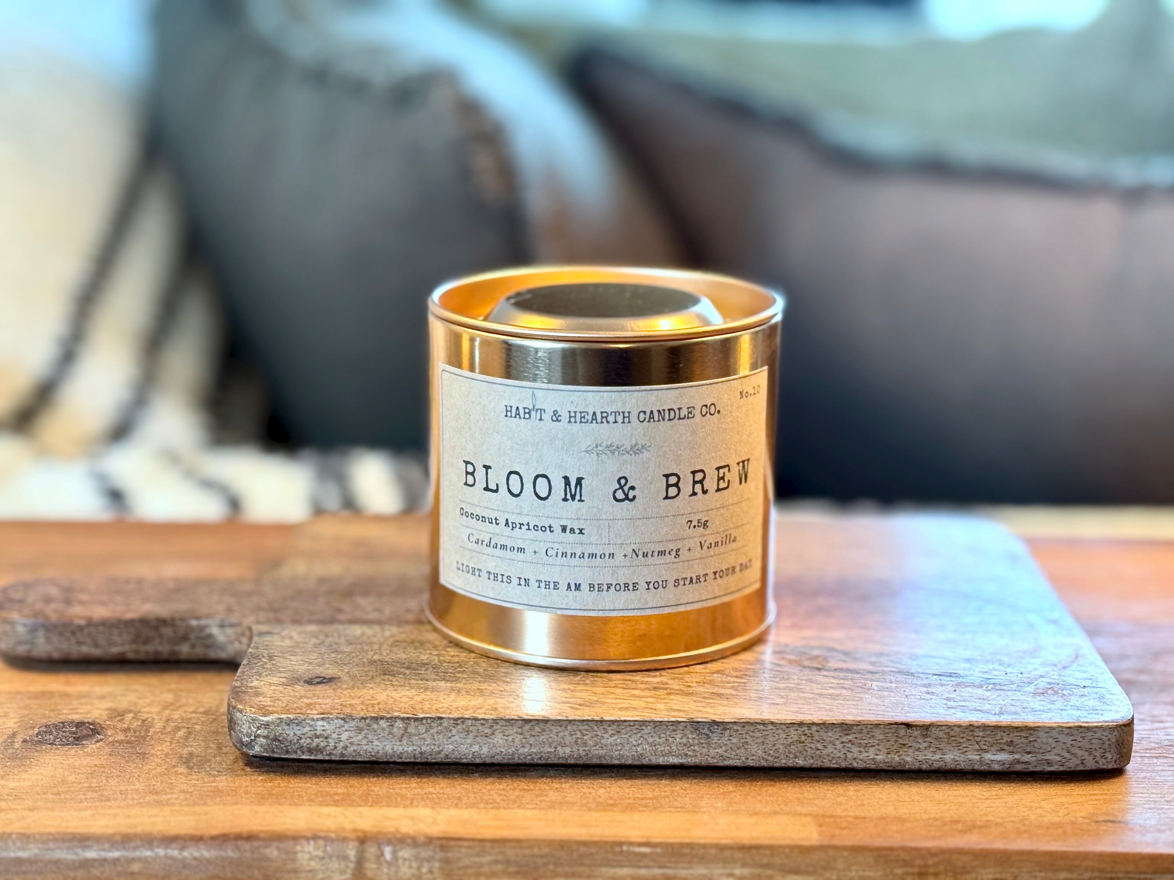 Bloom and Brew (Copper Tin) 7.5oz Cardamom + Cinnamon +Nutmeg + Vanilla