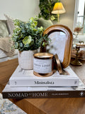 Fresh Linen (Copper Tin) 7.5oz  Lemon + Cotton Blossom + Linen + Sandalwood + Powder