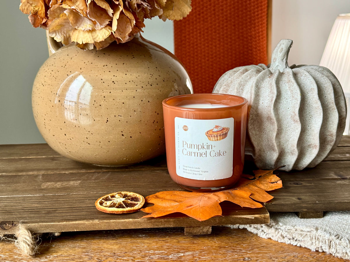 Pumpkin Carmel Cake |  12oz |  Butter + Pumpkin +  Caramel + Pecan + Vanilla