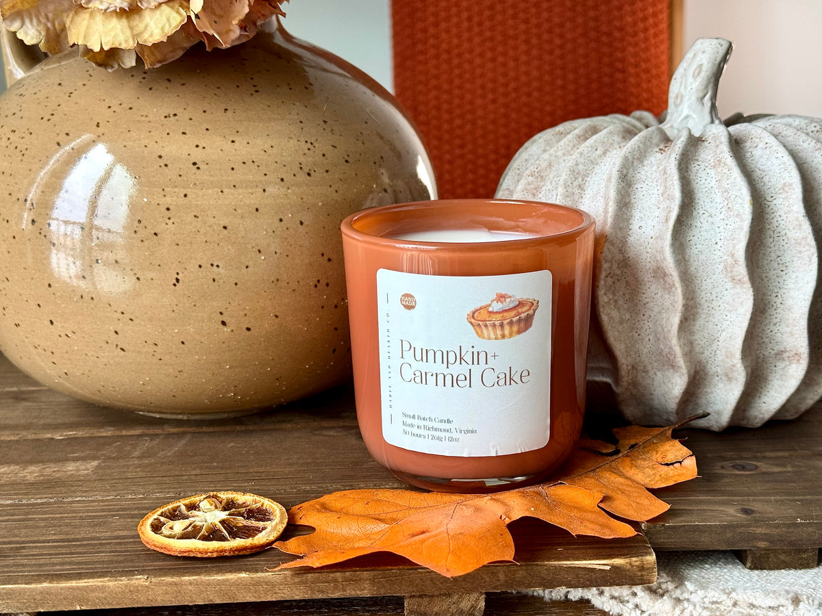 Pumpkin Carmel Cake |  12oz |  Butter + Pumpkin +  Caramel + Pecan + Vanilla